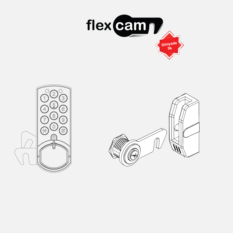 flexcam şifreli dolap kilidi kapak çözümü